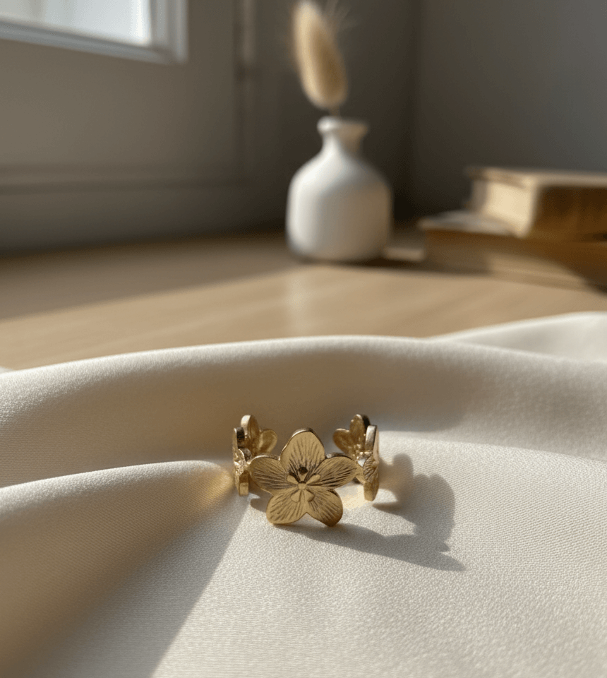 Adjustable Floral Ring for Women & Girls - Image 4