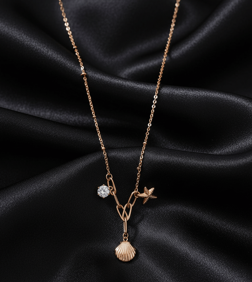 Starfish & Shell Charm Pendant Necklace - Image 4